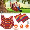 440LBS Hammock Hanging Chair Canvas Porch Patio Swing Seat Portable Camping Rope Seat w/ 2Pillows