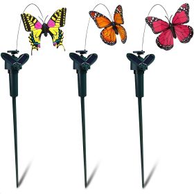 3 Pcs Fluttering Solar Butterfly Garden Stakes Moving Butterfly Decorations with Solar Butterflies Easy Installation Waterproof Outside Decor Sta