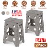 2 Pack 17.91In High Step Stool Folding Stepping Stool Lightweight Plastic Step Stool with Handle Non-slip for Kitchen Bathroom