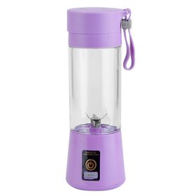 Portable Juicer Blender USB Rechargeable Juicer Cup Fruit Baby Food Mixing Machine w/ 6 Blades Powerful Motor (Option: 380MLUSBJuicerCupPurple)