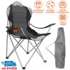 Foldable Camping Chair Heavy Duty Steel Lawn Chair Padded Seat Arm Back Beach Chair 330LBS Max Load with Cup Holder Carry Bag